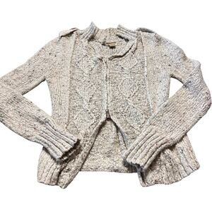 Vintage Womens Cream Multicolor Knit BKE Sweater with Double Zipper Size L